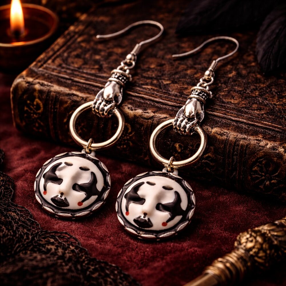 Veilbound Relics™ Gothic Earrings | Dark Romantic | 925 Sterling Hooks